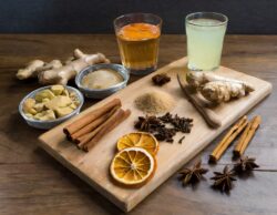 Firefly star anise, cardamom, dried orange peel, cinnamon, cloves, sassafras, coarse sugar, ginger a
